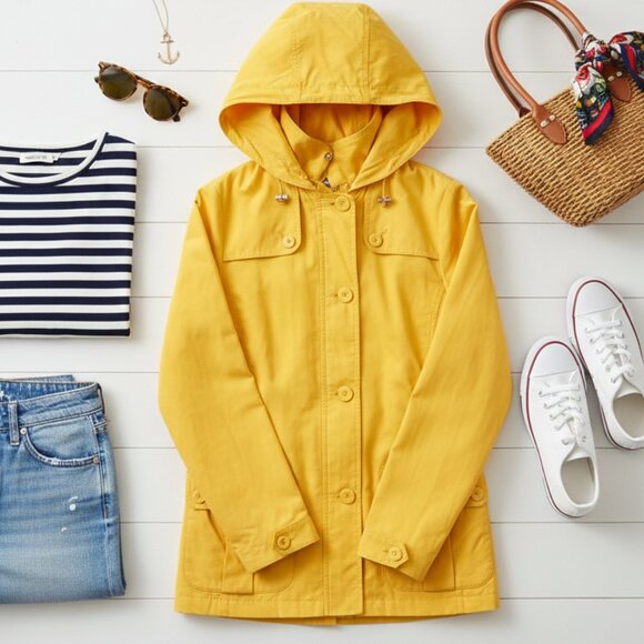 Lands' End Jackets & Blazers - Lands' End Harbour Lightweight Rain Jacket - Yellow